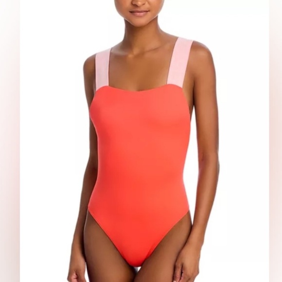 NWT Versace Greca One Piece Swimsuit in Coral